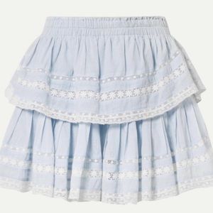 ISO LOVE SHACK FANCY RUFFLE MINI SKIRT